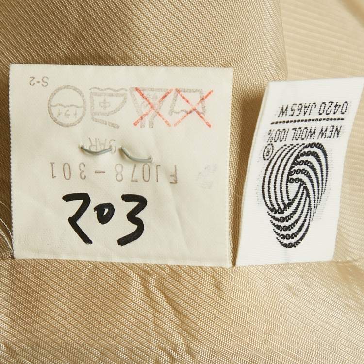 مملوكة مسبقًا Burberry Vintage Beige Checks Wool Skirt Suit M