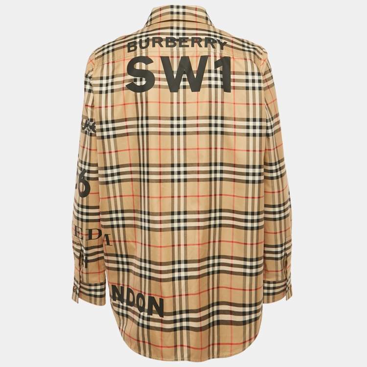 Pre Owned Burberry Beige Anette Vintage Check Cotton Shirt M