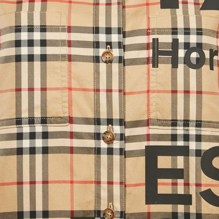 Pre Owned Burberry Beige Anette Vintage Check Cotton Shirt M