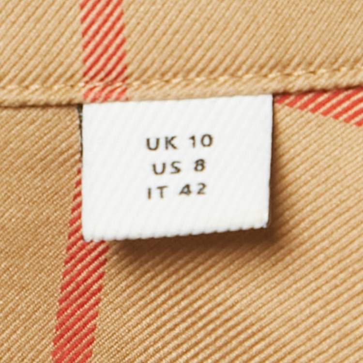 Pre Owned Burberry Beige Anette Vintage Check Cotton Shirt M