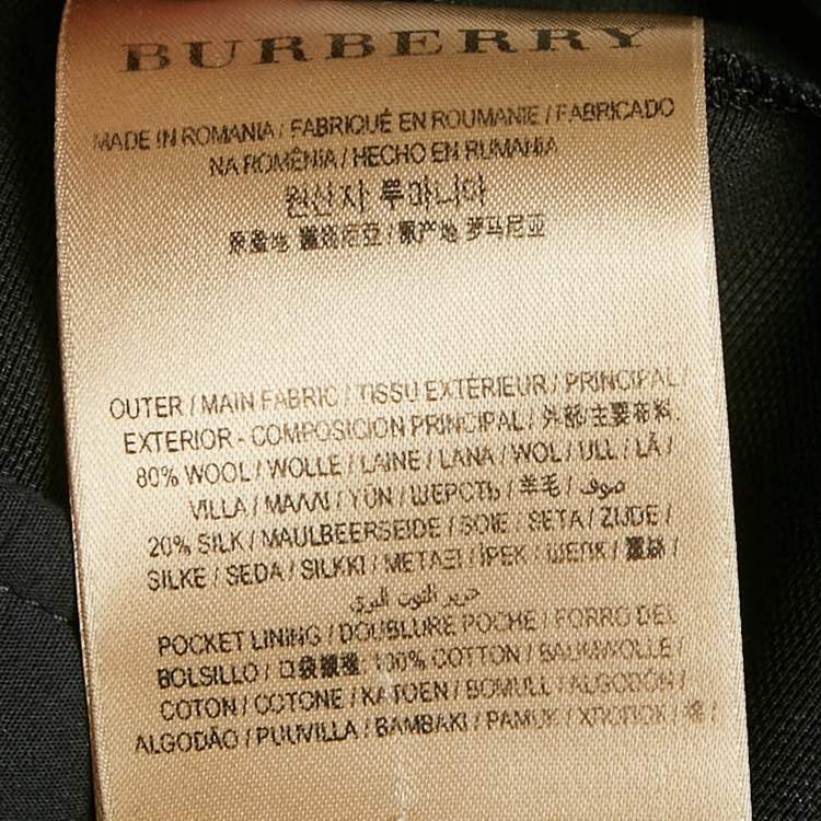 Pre Owned Burberry Black Wool Pleated Trousers S