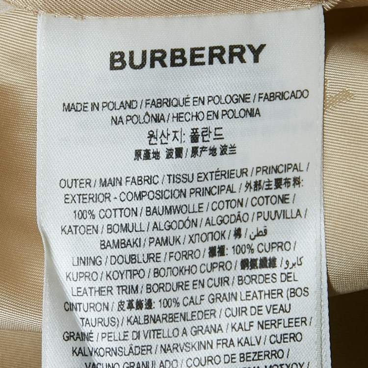 مملوكة مسبقًا Burberry Beige Canvas Leather Trim Short Skirt M