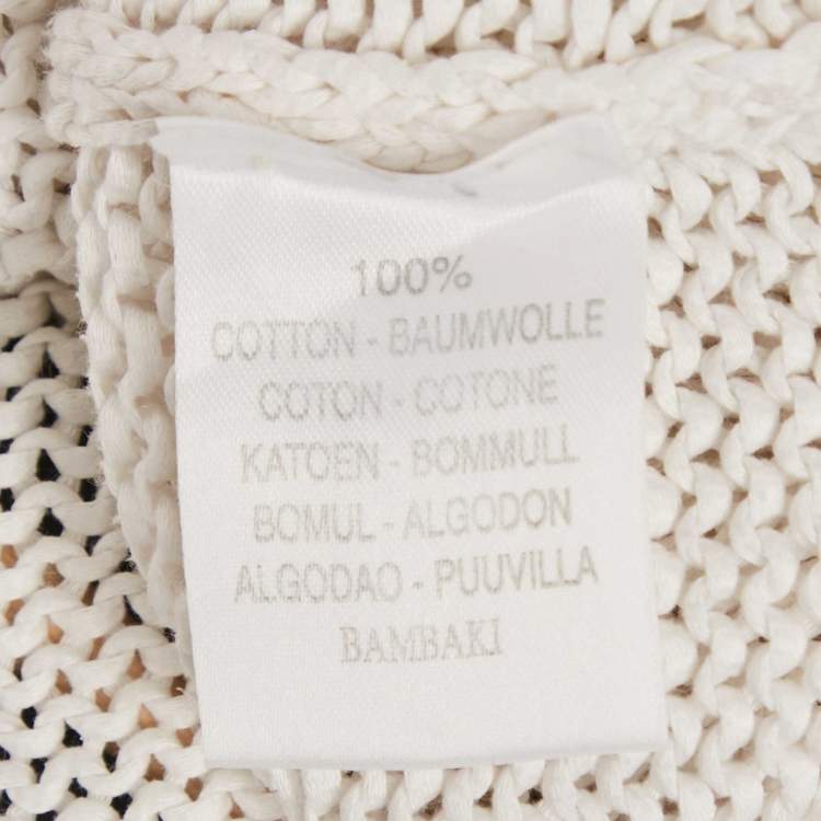 Pre Owned Burberry White Cotton Knit Sleeveless Top M