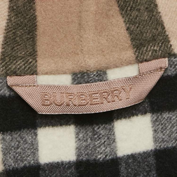 Pre Owned Burberry Brown Wool Felt Hooded Coat L