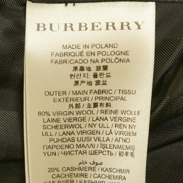 Pre Owned Burberry Black Wool Blend Detachable Fur Collar Coat S