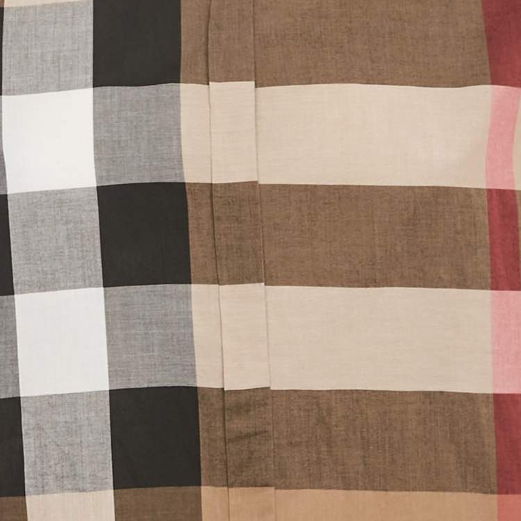 Pre Owned Burberry Brown Nova Check Cotton Button Front Shirt M