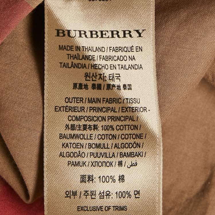 Pre Owned Burberry Brown Nova Check Cotton Button Front Shirt M