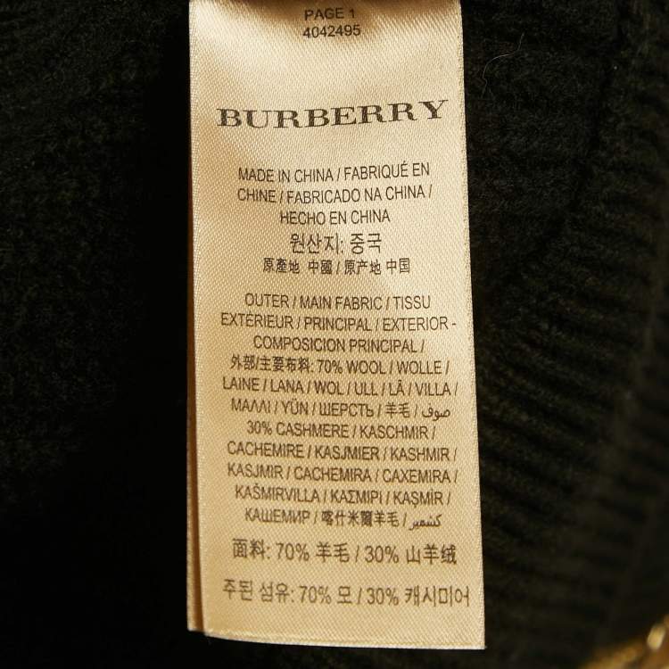 مملوكة مسبقًا Burberry Black Rib Knit Belted Cuff Jacket XS