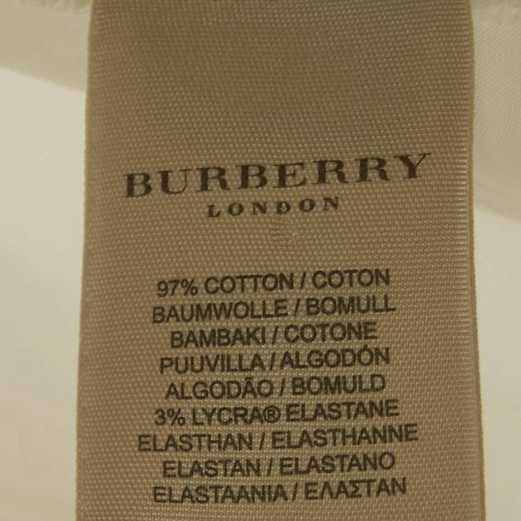 Pre Owned Burberry White Cotton Wrap Shirt M