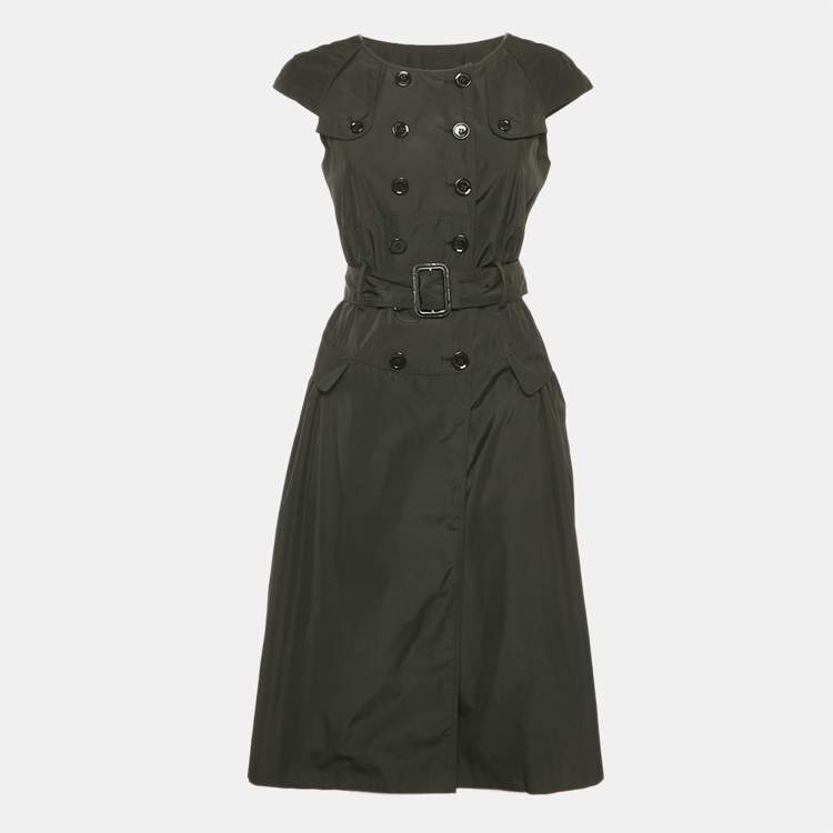 مملوكة مسبقًا Burberry London Black Crepe Double Breasted Short Dress S 