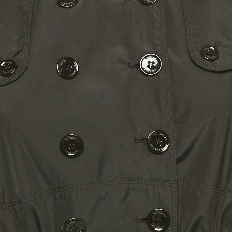 مملوكة مسبقًا Burberry London Black Crepe Double Breasted Short Dress S 