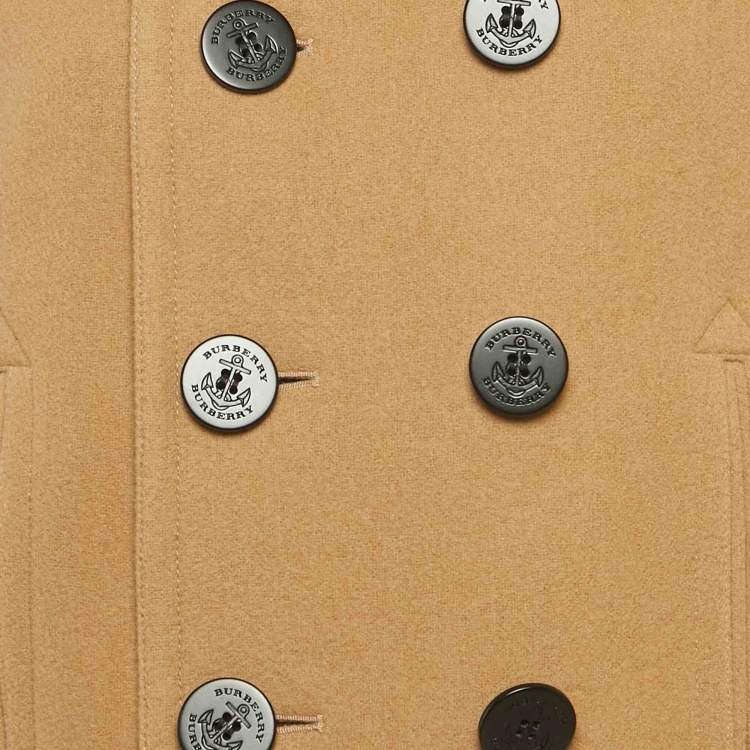 مملوكة مسبقًا Burberry Camel Brown Felt Pea Coat L