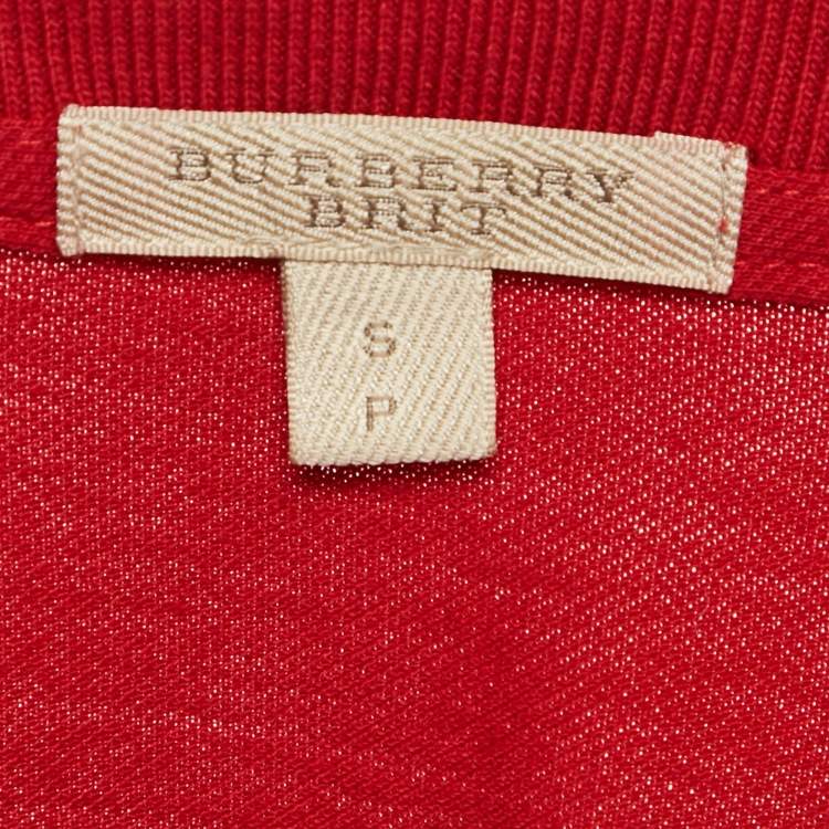 Pre Owned Burberry Brit Red Cotton Pique Polo T-Shirt S