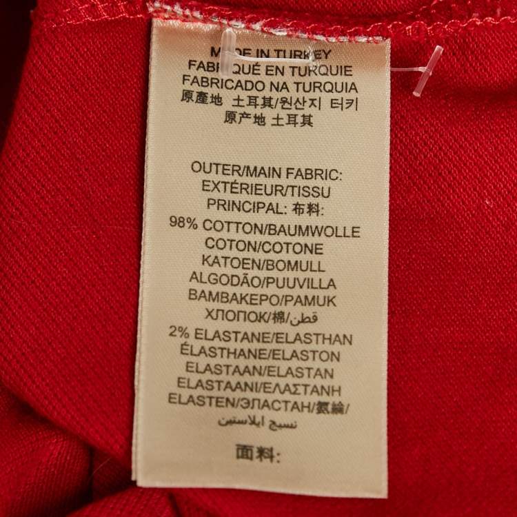 Pre Owned Burberry Brit Red Cotton Pique Polo T-Shirt S