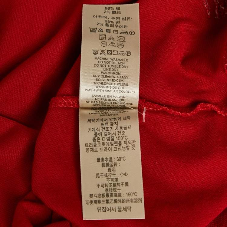 Pre Owned Burberry Brit Red Cotton Pique Polo T-Shirt S