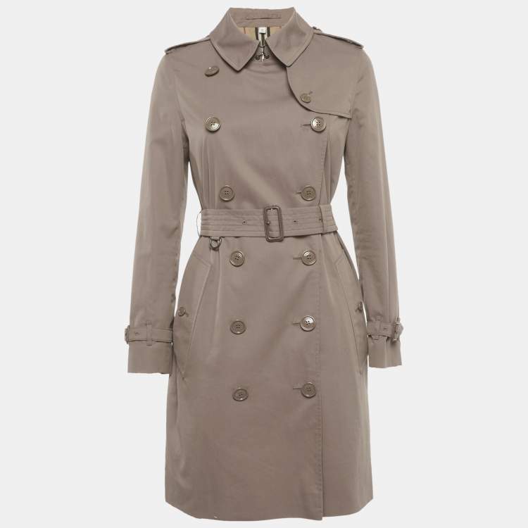 مملوكة مسبقًا Burberry Brown Gabardine Belted Trench Coat S