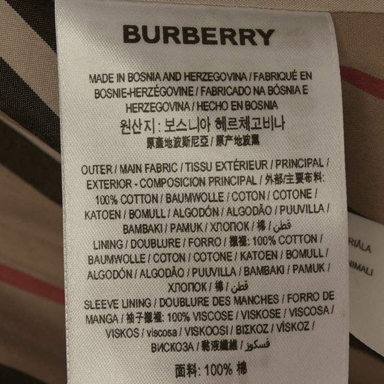 مملوكة مسبقًا Burberry Brown Gabardine Belted Trench Coat S