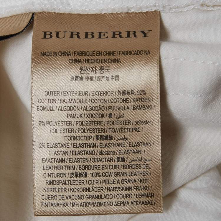 Pre Owned Burberry White Denim Straight High-Rise Jeans M