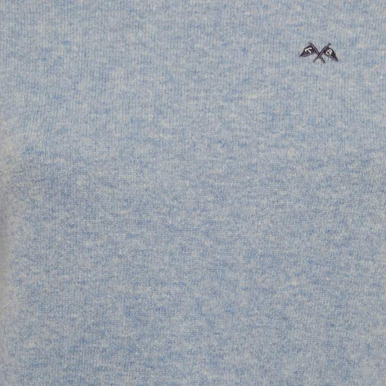 Pre Owned Thomas Burberry Blue Wool Crewneck Sweater S
