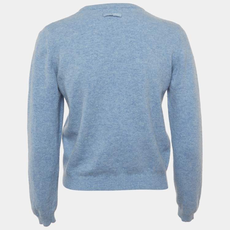 Pre Owned Thomas Burberry Blue Wool Crewneck Sweater S