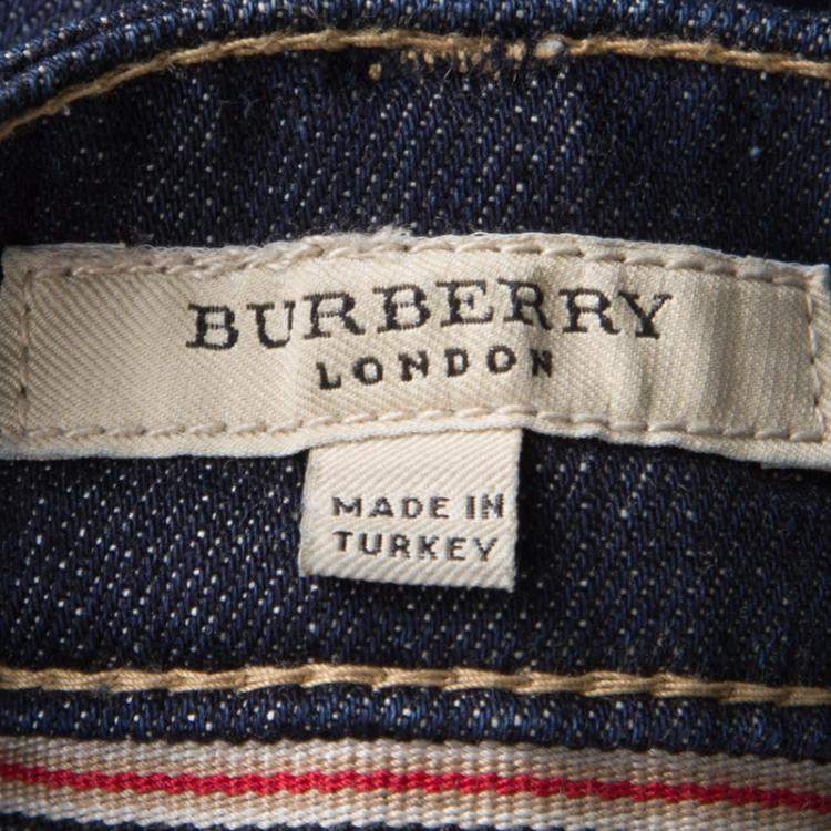 Pre Owned Burberry London Indigo Dark Wash Denim Flared Bottom Windsor Jeans M