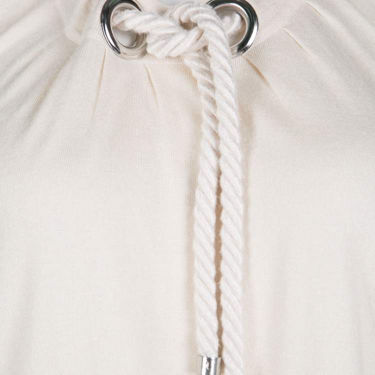 Pre Owned Burberry London Beige Silk and Cashmere Knit Rope Cord Detail Sleeveless Top S