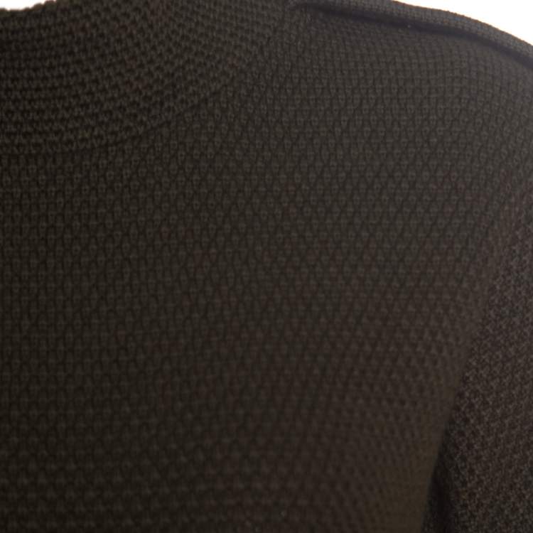 Pre Owned Burberry Dark Green Merino Wool Tab Detail High Neck Sweater Top S