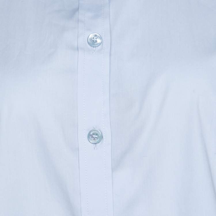 Pre Owned Burberry Brit City Blue Cotton Stretch Button Front Shirt XL