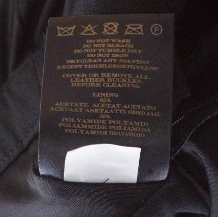 Pre Owned Burberry Black Wool Crepe Buttoned Long Sleeve Balloon Hem Dress M