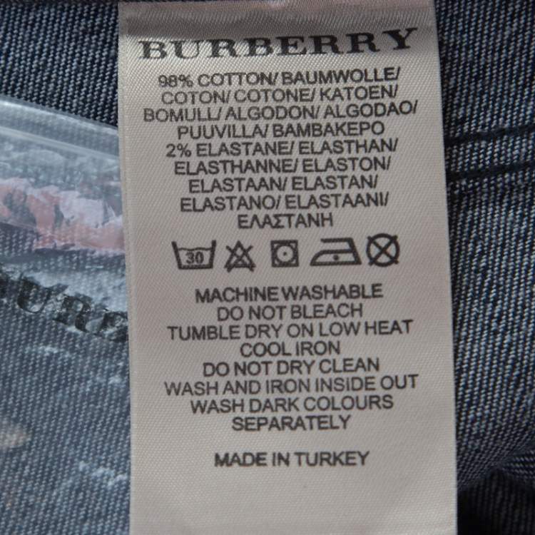 Pre Owned Burberry Indigo Dark Wash Denim Straight Fit Jeans M