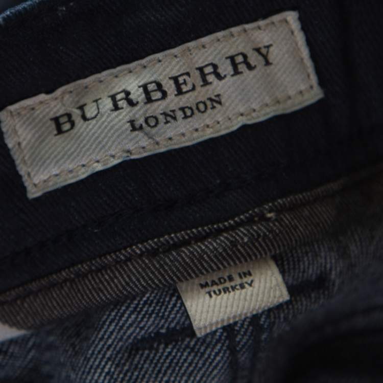 Pre Owned Burberry Indigo Dark Wash Denim Straight Fit Jeans M