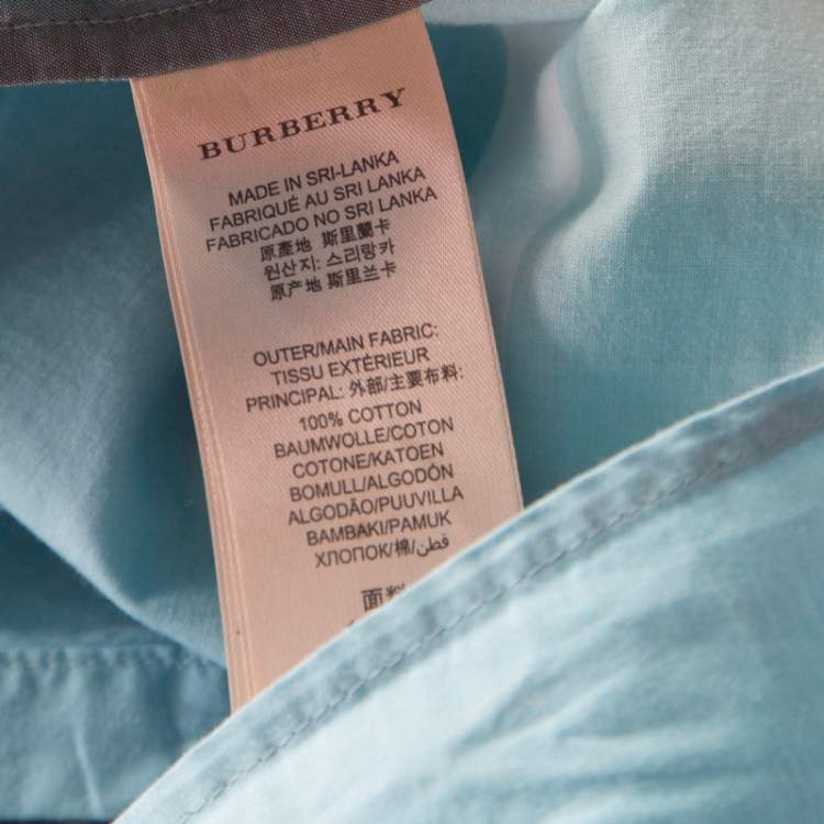 Pre Owned Burberry Brit Multicolor Checked Cotton Short Sleeve Shirt XS