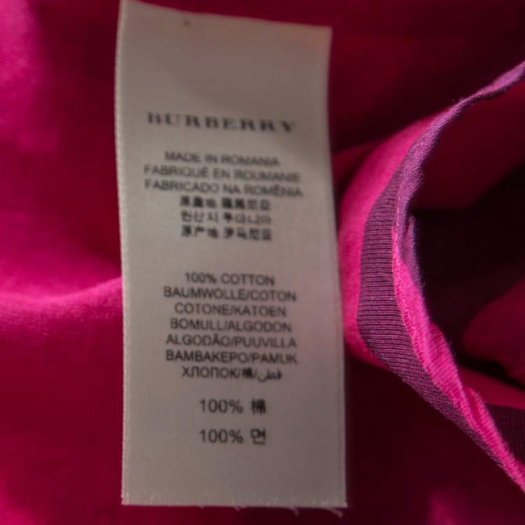 Pre Owned Burberry Brit Pink and Black Checked Cotton Voile Shirt XS