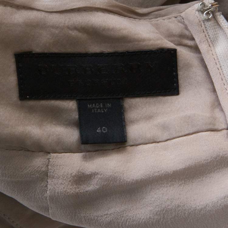 Pre Owned Burberry Prorsum Taupe Knotted Silk Chiffon Skirt S
