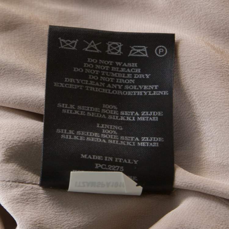 Pre Owned Burberry Prorsum Taupe Knotted Silk Chiffon Skirt S