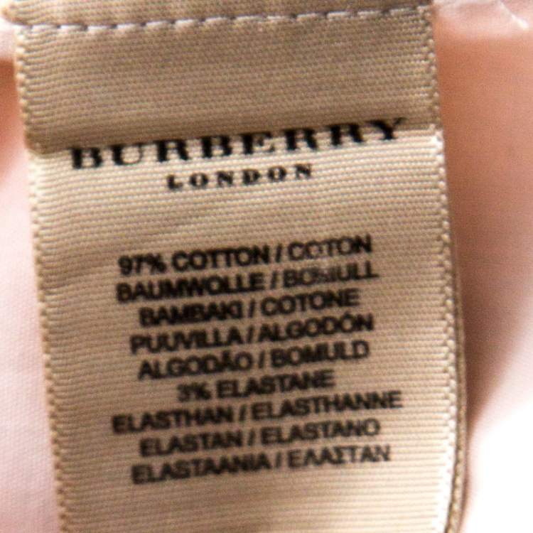 Pre Owned Burberry Light Pink Cotton Button Down Full Sleeve Shirt S