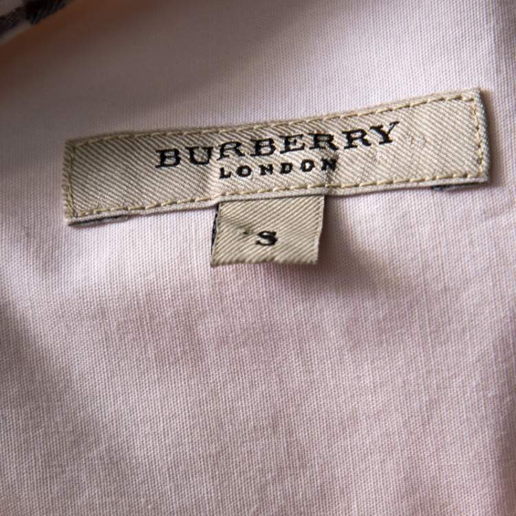 Pre Owned Burberry Light Pink Cotton Button Down Full Sleeve Shirt S