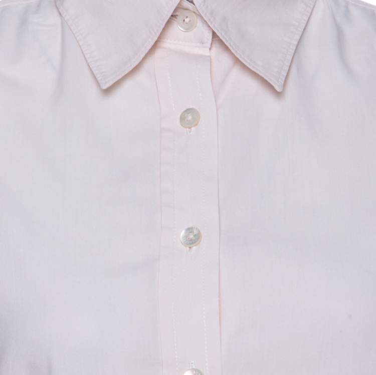 Pre Owned Burberry Light Pink Cotton Button Down Full Sleeve Shirt S
