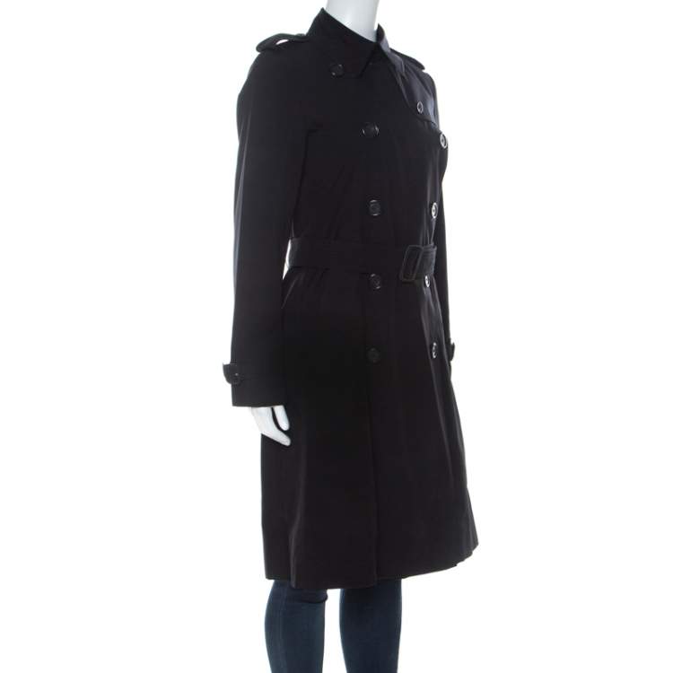 Prominent Memo Grit Burberry London Black Cotton Double Breasted Mid Length Trench Coat S  Burberry | The Luxury Closet
