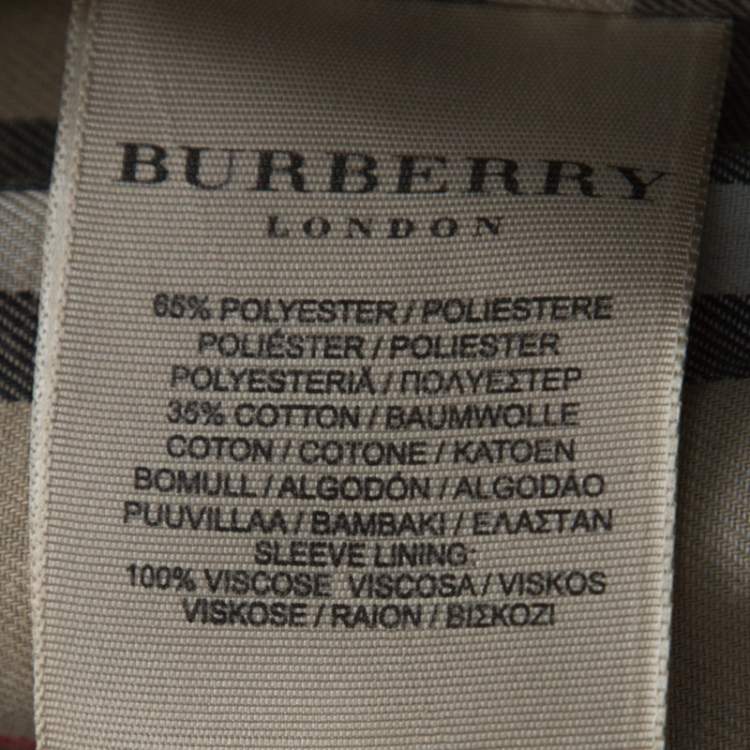 Pre Owned Burberry London Black Cotton Double Breasted Mid Length Trench Coat S