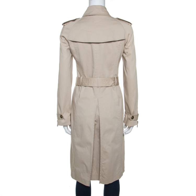 Pre Owned Burberry Beige Gabardine Double Breasted Trench Coat S