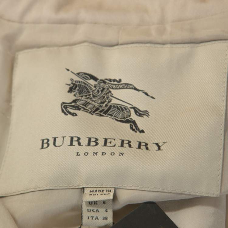 Pre Owned Burberry Beige Gabardine Double Breasted Trench Coat S