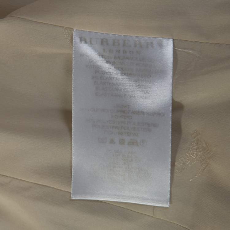 Pre Owned Burberry Beige Gabardine Double Breasted Trench Coat S
