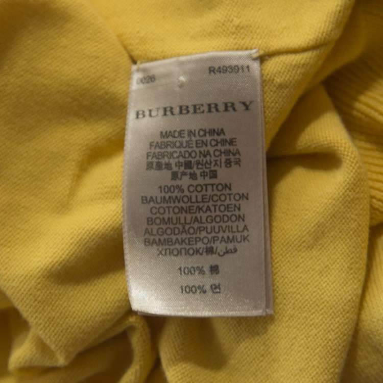 Pre Owned Burberry Brit Yellow Knit Button Front Cardigan S