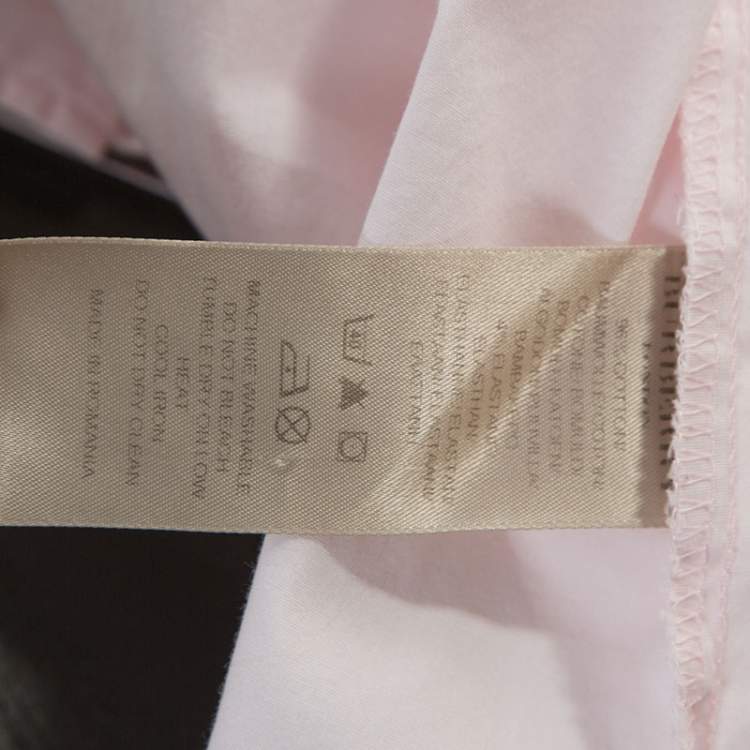 Pre Owned Burberry Light Pink Stretch Cotton Button Front Shirt L