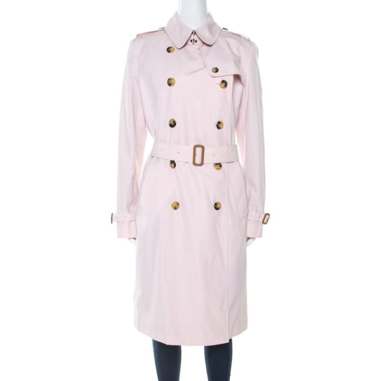 Burberry Pink Cotton Double Breasted Harbourne Trench Coat L Burberry | TLC