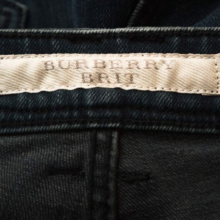 Pre Owned Burberry Indigo Blue Denim Low Rise Slim Fit Jeans M