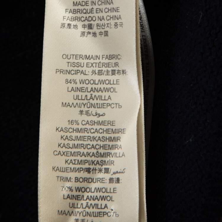 Pre Owned Burberry Navy Blue Wool Knit crew Neck Jumper S