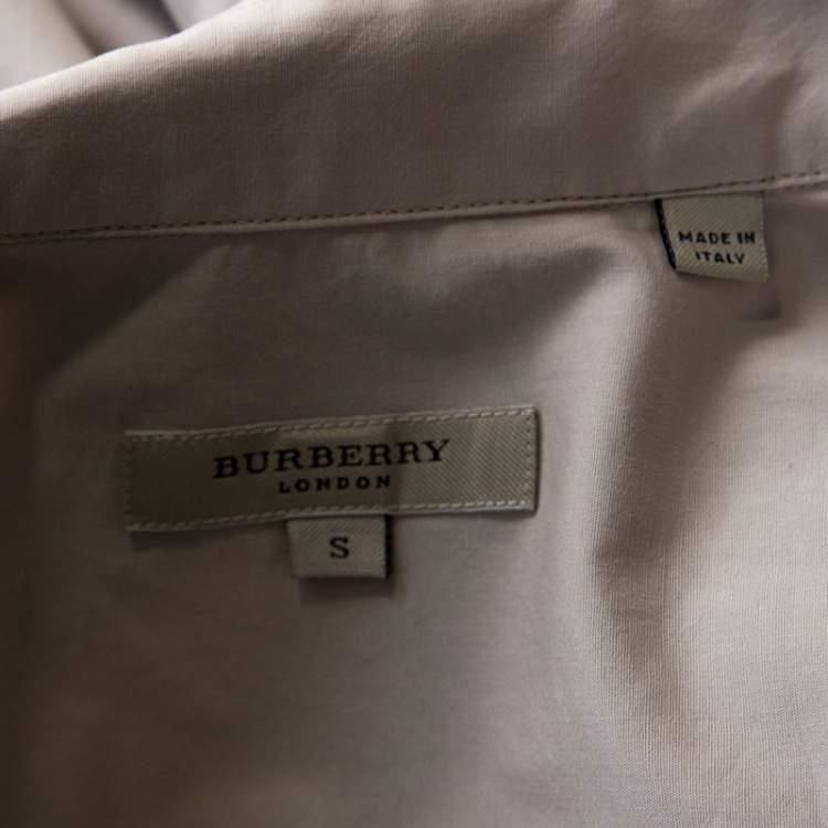 مملوكة مسبقًا Burberry Light Beige Stretch Cotton Rib Trim Detail Shirt S