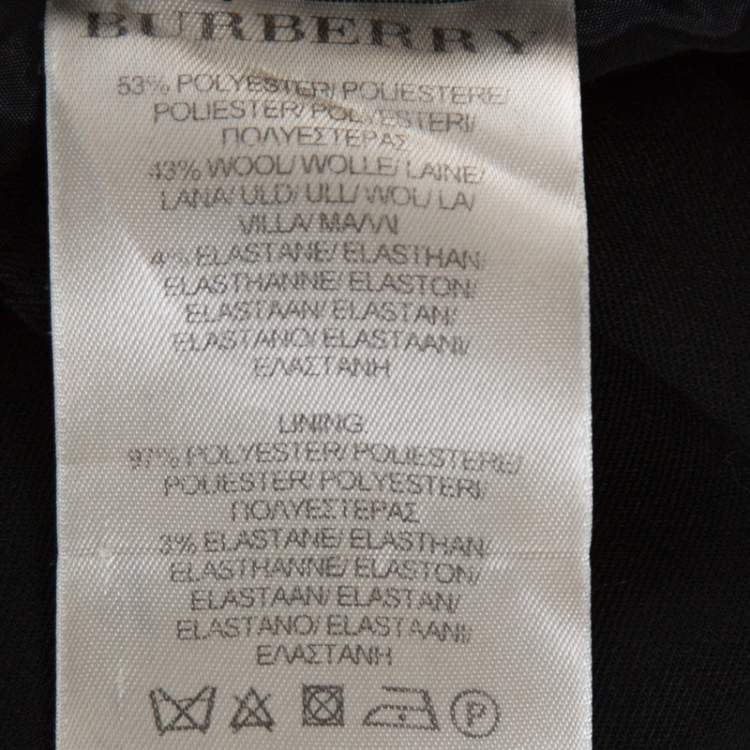 مملوكة مسبقًا Burberry Black Stretch Wool Blend Tailored Trousers S